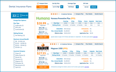 Dental Insurance Website Design - Dental Insurance Shop